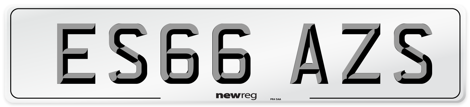 ES66 AZS Number Plate from New Reg